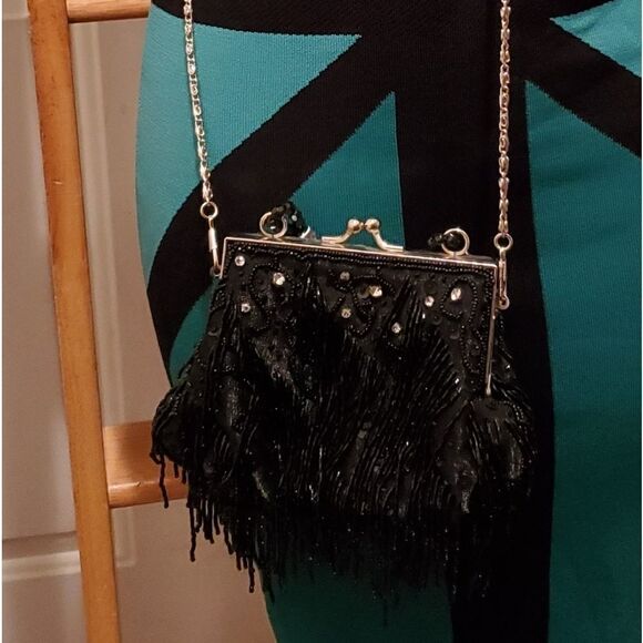 Kiss Lock Crossbody & Handbag Beaded pouch Rhinestone - Picture 8 of 10